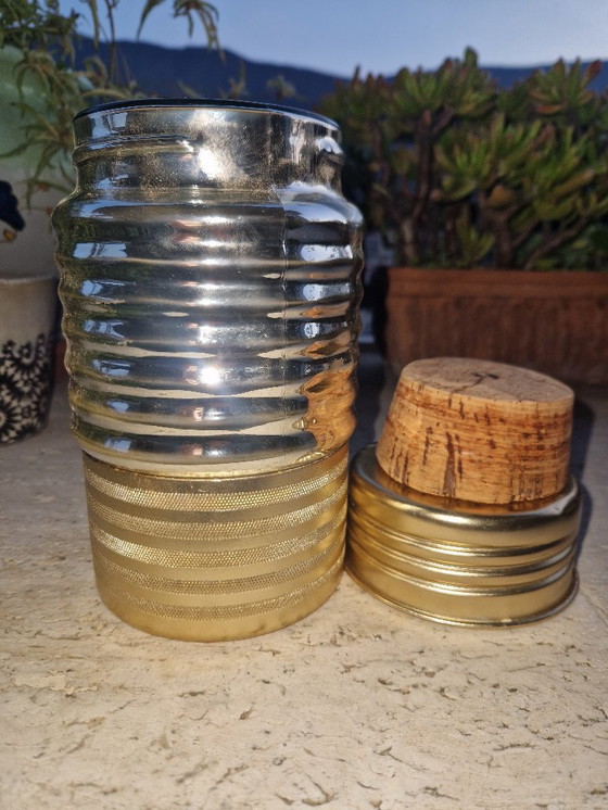 Image 1 of Thermoskan van glas en aluminium uit de jaren 60