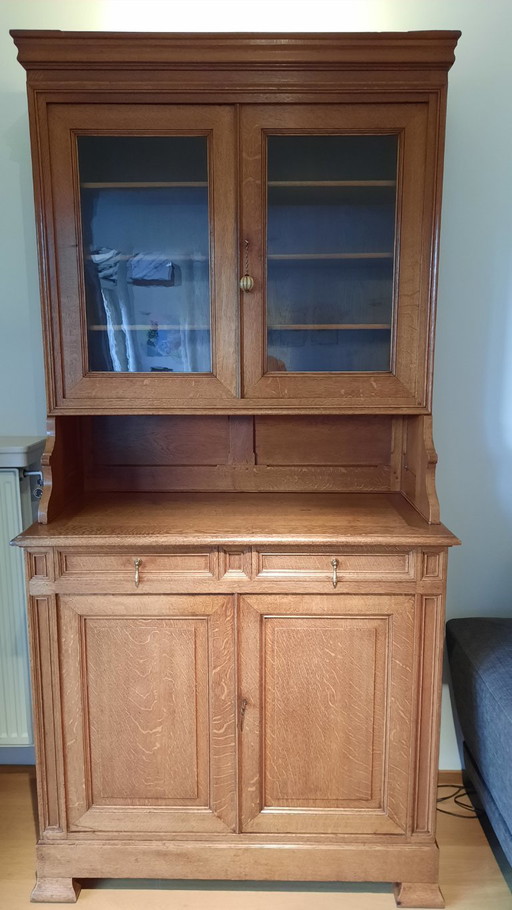 Solid antique wooden cabinet (2-part)