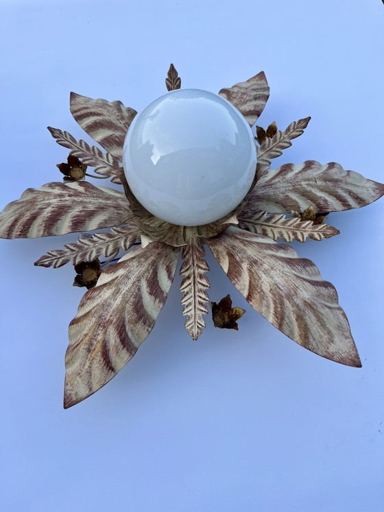 Image 1 of plafonnier vintage italien fleur masca