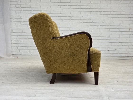 Image 1 of Sofá danés de tres plazas, años 60, en su estado original, tapizado en lana y algodón.