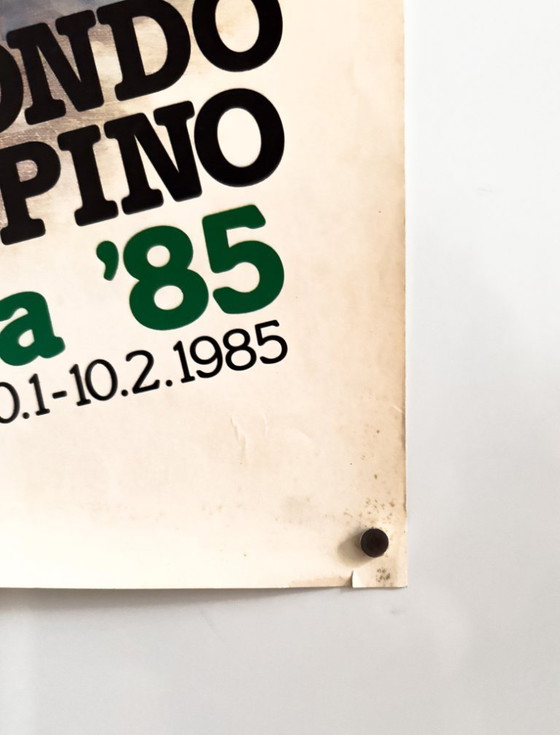 Image 1 of Campionati del Mondo di Sci Alpino Valtellina '85 – 1984 – Cartel original de Elvio Mainardi – 87 × 63 cm