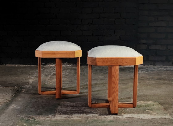 Image 1 of Pair of italian Art Deco stools from 1920s