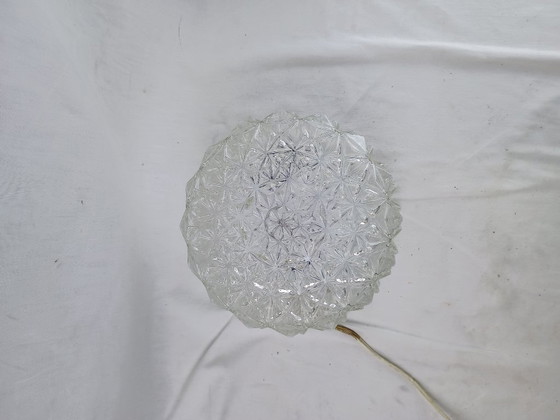 Image 1 of Elegante vintage Franse plafondlamp, vlak gemonteerd, VIANNE, midden 20e eeuw
