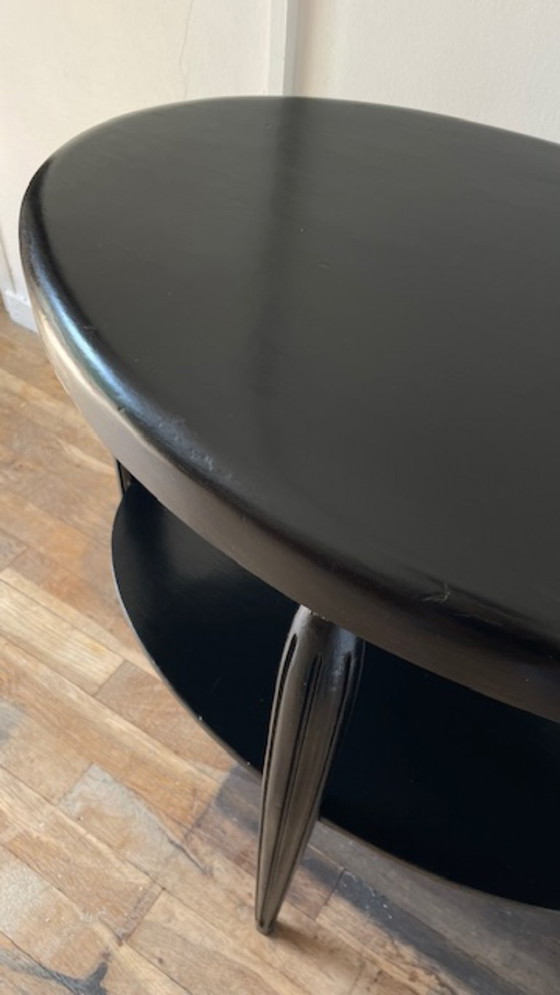 Image 1 of Art Deco Black Wood Console Table