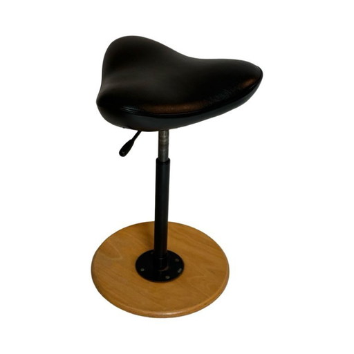 Stokke - Schreibtischstuhl / Support - Modell 'Move' - Schwarzes Leder - hohes Modell, höhenverstellbar