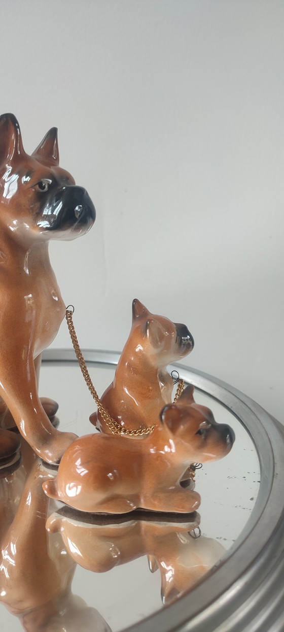 Image 1 of Famille de Boxers en Céramique Vintage (1950/60)