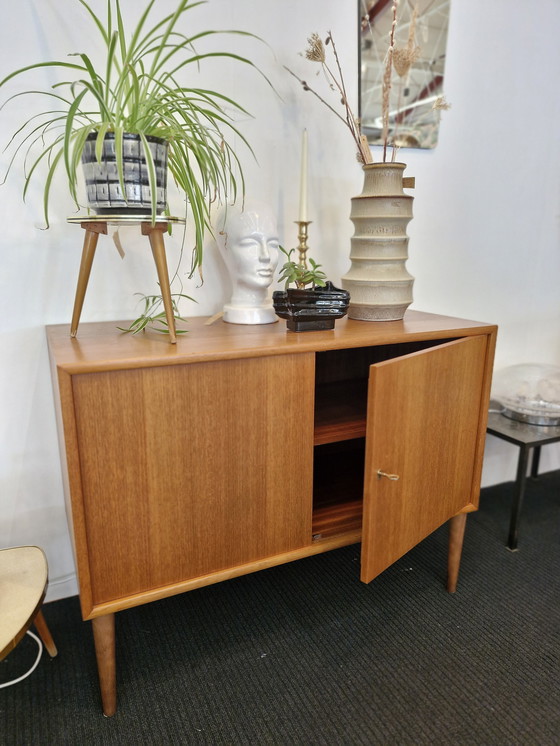 Image 1 of Beautiful Small Vintage Sideboard Teak Veneer 70s