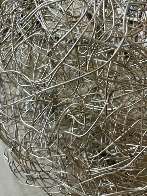 Round Pendant Lamp with Metal Wires, Catellani & Smith 'Fil der Ler'