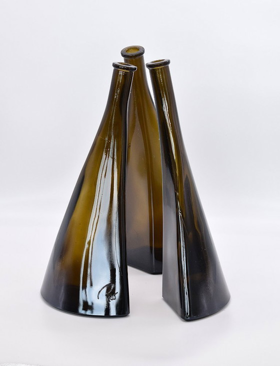 Image 1 of Vase sculptural en verre « Paco » rare de O. Frey & Co – Design moderne du milieu du siècle