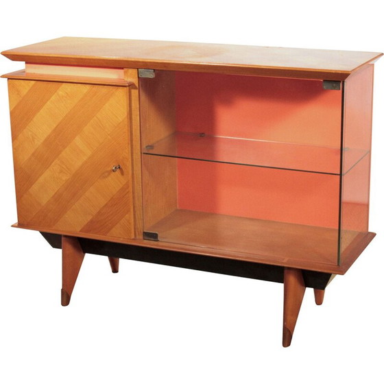 Image 1 of Little storage in cherrywood and glass - 1950s