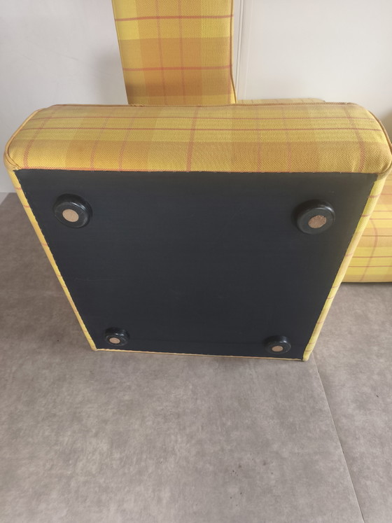 Cor Trio Modulaire Bank Team Form AG jaren 70, Modulaire banken, Wol, Textiel, Geel, Vintage (foto 15 van 15)