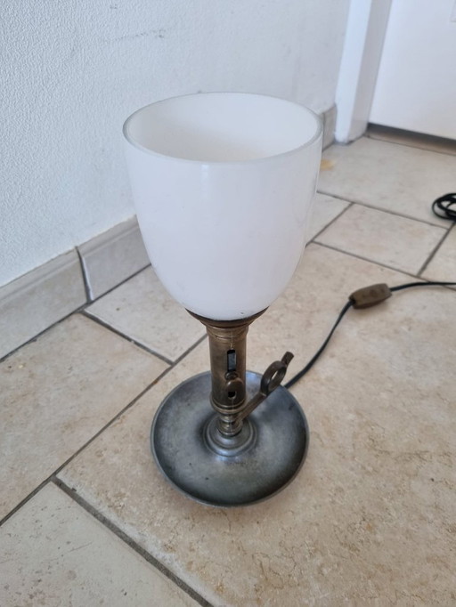 table lamp brass opal glass desk lamp snot nose art deco