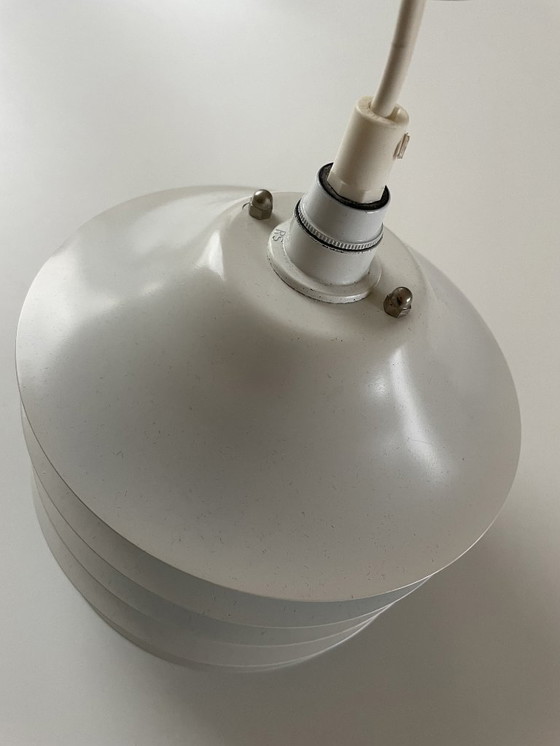 Image 1 of Vintage Danish design lamp - White layered metal - Quality piece