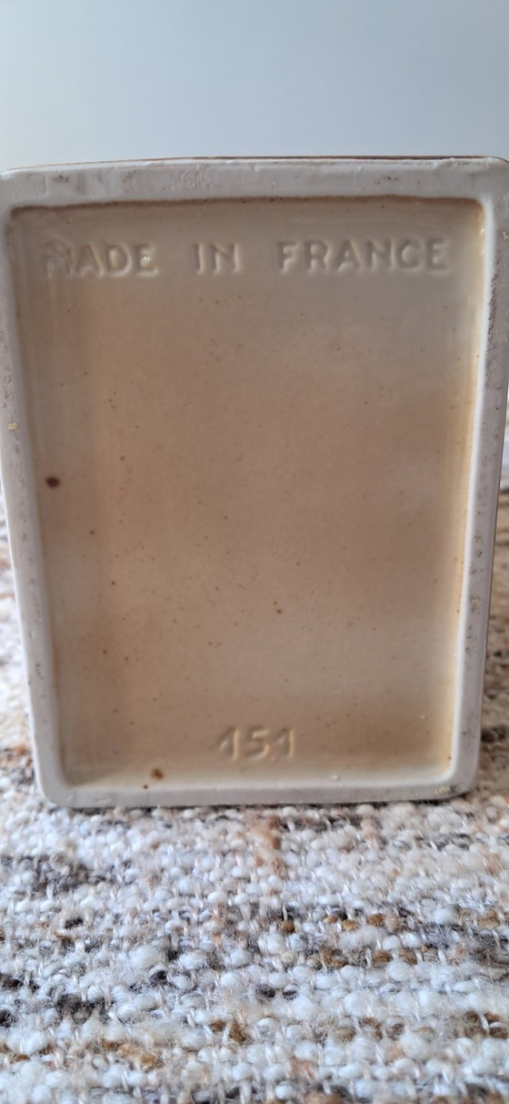 Modernist style ceramic Vase made in France, Beige (photo 7 of 7)