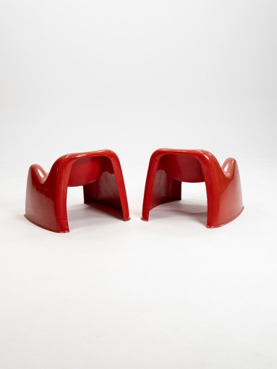 Image 1 of Conjunto de dos sillas Toga naranjas de Sergio Mazza para Artemide, década de 1960
