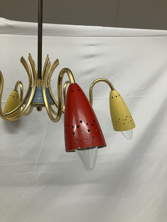 Image 1 of Vintage spider sputnik space age 50s ceiling lamp.