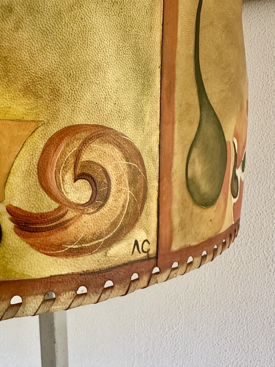 Lámpara de pie Art Déco – Lámparas de pie, Leather, Metal (photo 9 of 15)