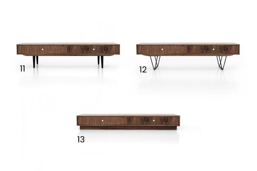 Walnut lowboard 2 drawers - L02