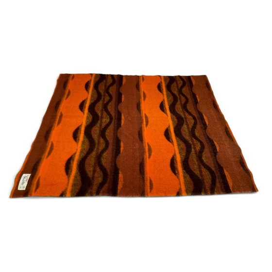 Aabe Zuiver Scheerwol Oranje En Bruine Wollen Deken Jaren 70 – Decoratieve objecten, Wool (photo 11 of 13)