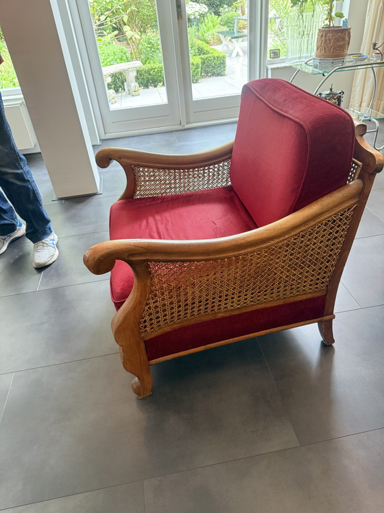 Image 1 of  Bergere antieke 3 zitsbank met 2 fauteuils 