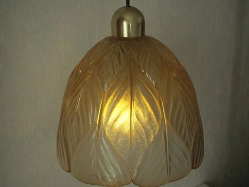 Decke Pendelleuchte, Mid Century Modern, Art Deco, Hollywood Regency, Gatsby, Belle Epoque, Murano Glas, Messing, Luxus Vintag