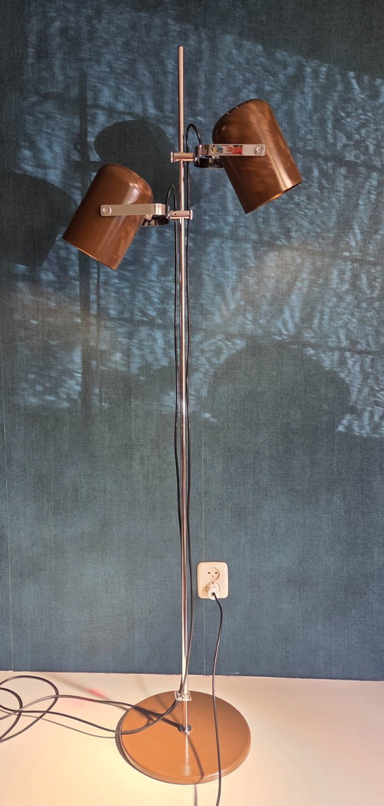 Vintage Vloerlamp - Gepo | 2 Spots | Bruin | Origineel - Jaren 70 – Vloerlampen, Metal (photo 3 of 12)