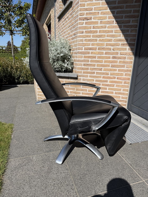 Image 1 of Sillón de relajación Jori Brainbuilder, cuero negro, Medi, Mono-Move. ¡Como nuevo!