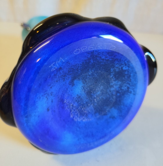 Art Nouveau style vase in Biot glass by J.M. Operto - 1980s/90s (photo 8 of 10)