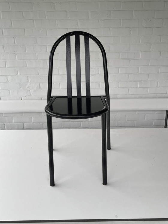 Image 1 of 6 sillas ré-édition Mallet/Steven 222 martelée noir gris