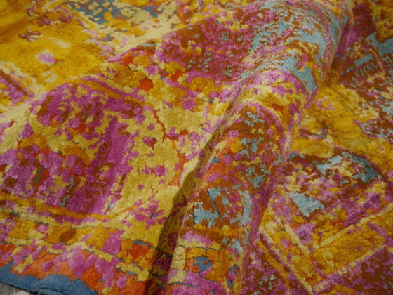 Image 1 of Zijden vloerkleed - Modern design vloerkleed Heriz zijde 300 x 250