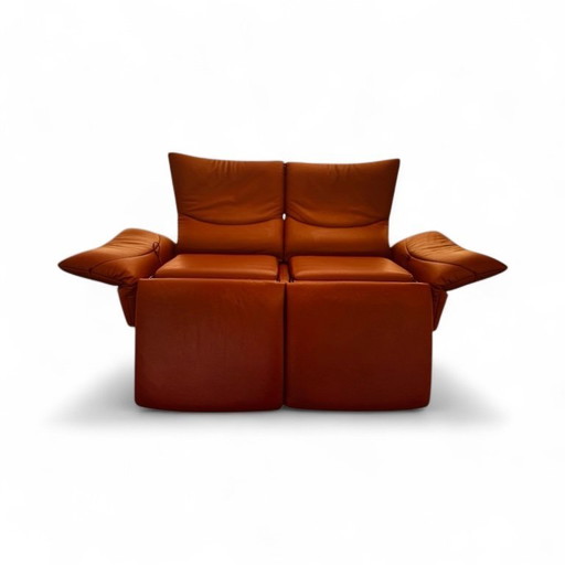 Divano a due posti DS 145 in pelle rossa di de Sede, anni '90