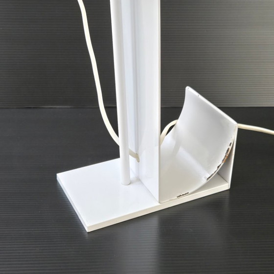 Image 1 of SUPERB VINTAGE LAMP 1970-1980 IN WHITE LACQUERED BENT METAL, 70S, 80S, 1980S DESIGN