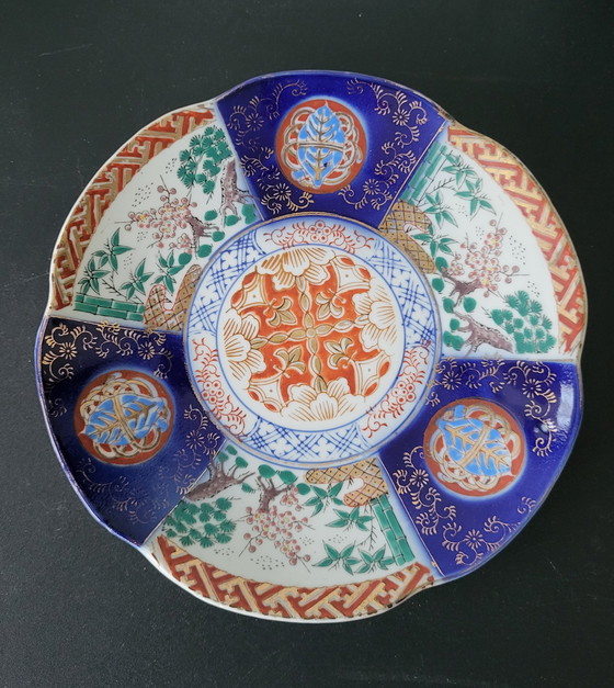 Image 1 of Japanese Imari Porcelain Plate with Gold Accents.
