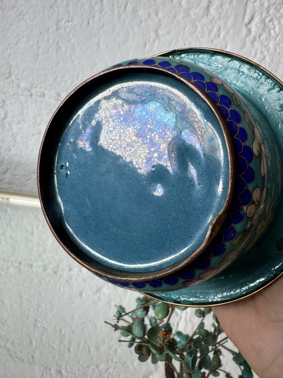 Image 1 of Bonsai turchese e cloisonné, periodo Repubblica Cinese