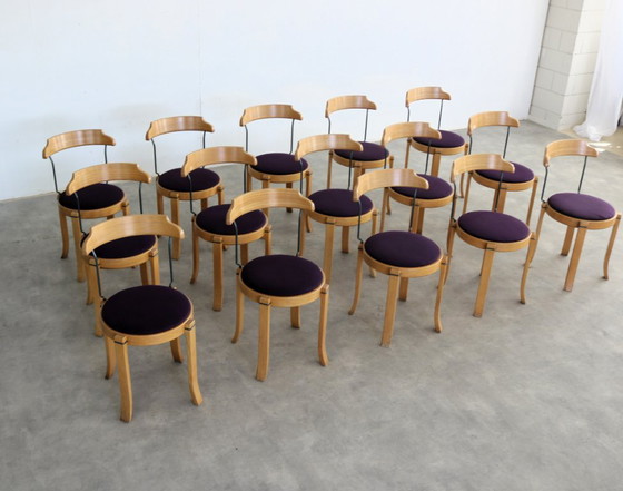 15x Vintage Jaren 70 Deense Stoelen – Eetkamerstoelen, Textile (photo 9 of 9)