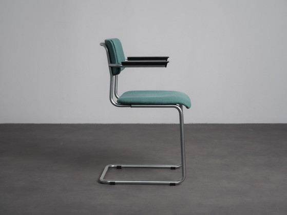 Set of 3 Modernist Cantilever Armchairs, Netherlands, 1990s, Dining chairs, Wool, Grey (photo 4 of 10)