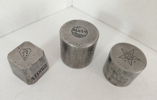 French Military & Aviation Stamping Dies Interwar (1920-1939) – Solid Steel Inspection Dies (Set of 3)