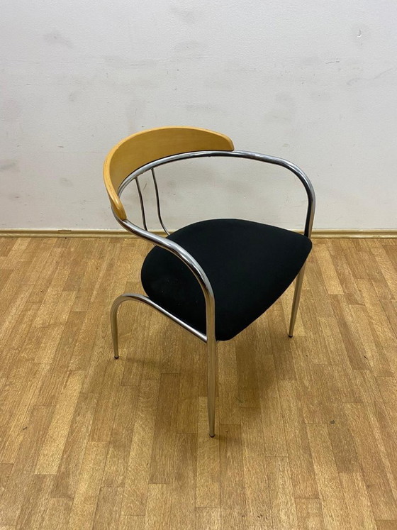 Image 1 of Set da pranzo, stile metà secolo, struttura in tubi cromati, anni '70