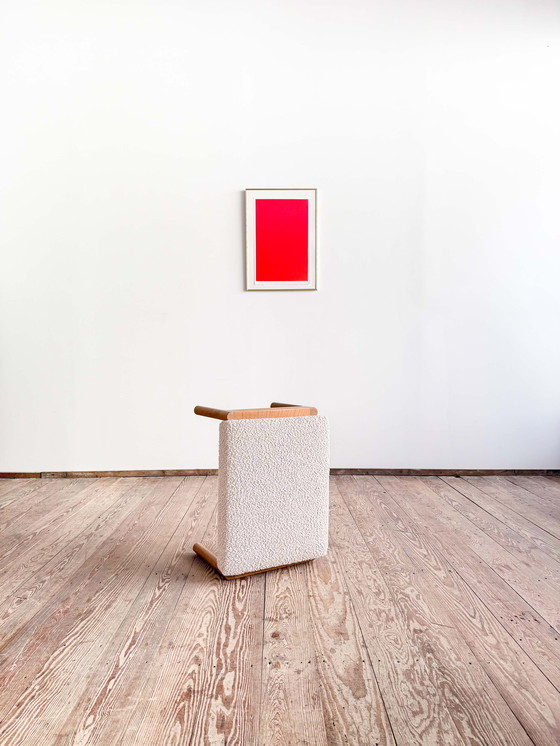 Image 1 of Mid Century Deense Ottoman door Ole Wanscher, Eikenhout, 1950