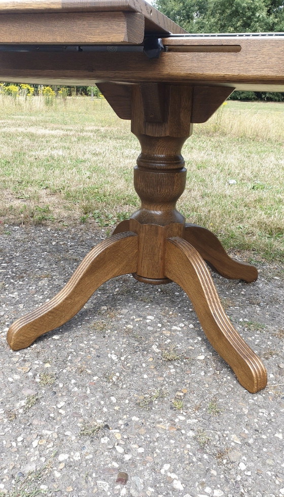 Image 1 of Bannink jugendstil eiken eetkamer tafel uitschuifbare 