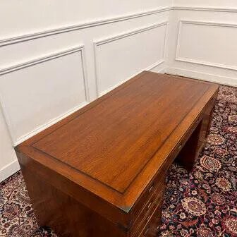 Scrivania da campagna Eichholtz classica inglese, Scrivanie, Legno, Ottone, Marrone, Chesterfield (foto 17 di 20)