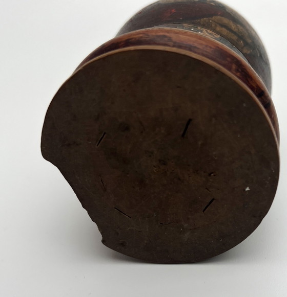 Image 1 of Seltene antike Matroschka-Puppe aus handgedrechseltem Holz – komplett mit allen inneren Figuren.