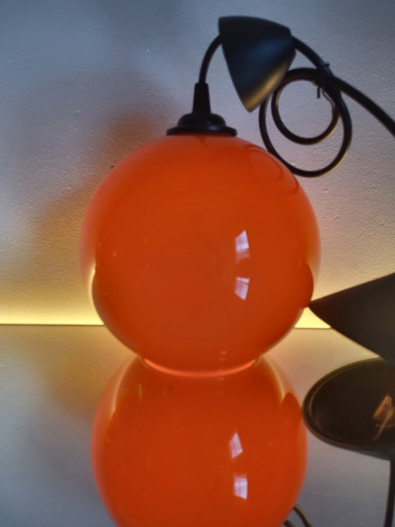 Lampada a Sospensione Vintage in Vetro Opalino Arancione, Presumibilmente Anni '80 – Lampade a sospensione (photo 2 of 8)