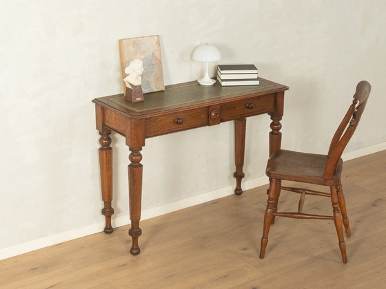 Antique Console Table with Fine Leather Writing Surface – Wood (photo 5 of 8)