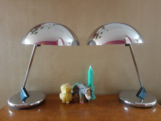 Image 1 of Juego de lámparas de escritorio/mesa estilo Bauhaus de los años 70 en caja, casi nuevas.