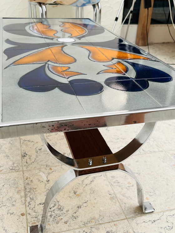 Tavolino Metakore in ceramica Vallauris, firmato Cedem – Tavolini da caffè, Chrome (photo 14 of 18)