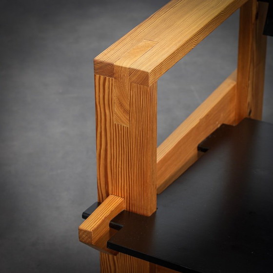 Image 1 of Rarissima coppia di poltrone lounge olandesi in legno massello di pino, di Wouter Fens, anni '60.