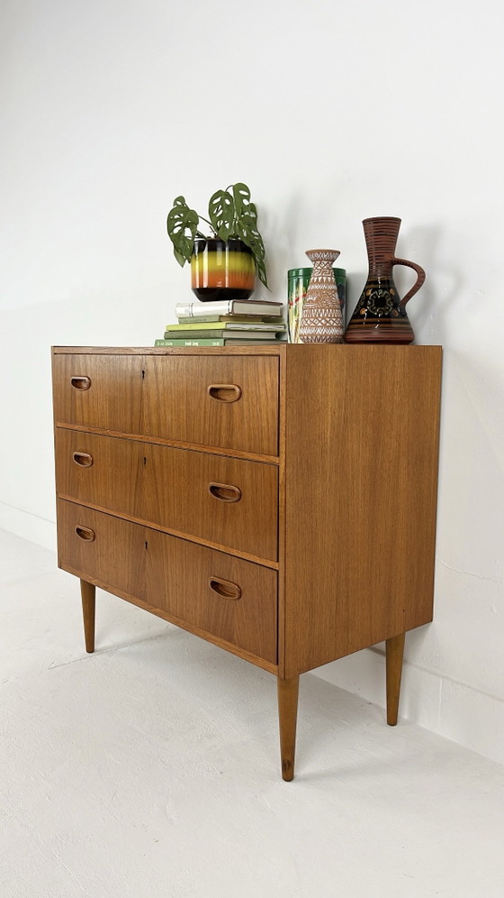 Teak fineren vintage ladekast – Ladekasten, Mid Century Modern (photo 3 of 12)