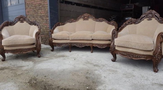 Image 1 of Barok bank met fauteuils