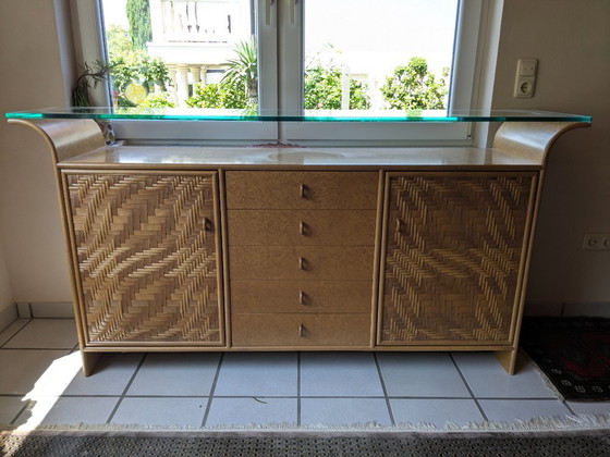 Image 1 of Rattan dining set with sideboard – very high quality & well-maintained